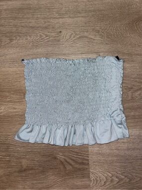 FOREVER 21 Baby Blue Smocked Tube Top Coquette Y2K
